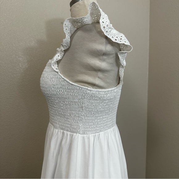 Kate Kasin Babydoll Mini Dress Smocked Sz Medium - Picture 7 of 13